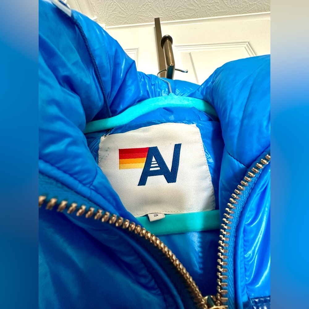 Aviator Nation 5 Stripe Luxe Trekker Puffer Jacket Dresden NWT Discontinued - Picture 15 of 16